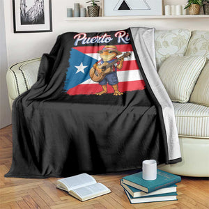 Coqui Frog Puerto Rico Flag Throw Blanket Puerto Rican Taino Boricua