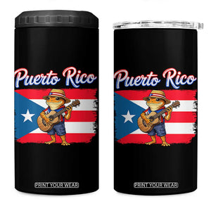 Coqui Frog Puerto Rico Flag 4 in 1 Can Cooler Tumbler Puerto Rican Taino Boricua