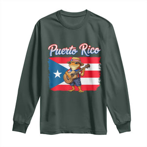 Coqui Frog Puerto Rico Flag Long Sleeve Shirt Puerto Rican Taino Boricua