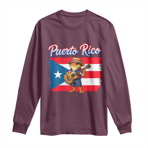 Coqui Frog Puerto Rico Flag Long Sleeve Shirt Puerto Rican Taino Boricua