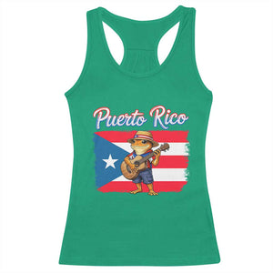 Coqui Frog Puerto Rico Flag Racerback Tank Top Puerto Rican Taino Boricua