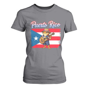 Coqui Frog Puerto Rico Flag T Shirt For Women Puerto Rican Taino Boricua