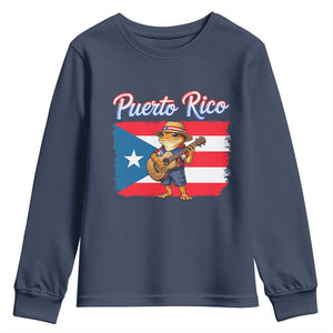 Coqui Frog Puerto Rico Flag Youth Sweatshirt Puerto Rican Taino Boricua