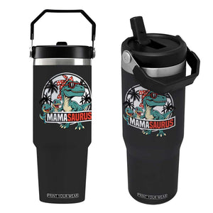 Mamasaurus Dinosaur Flip Straw Tumbler Funny Grandma Saurus Family Matching TS14 One Size: 30 oz Black Print Your Wear