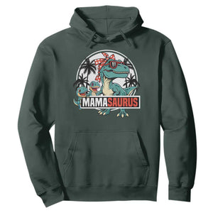 Mamasaurus Dinosaur Hoodie Funny Grandma Saurus Family Matching TS14 Dark Forest Green Print Your Wear