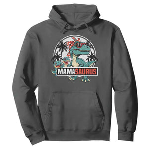 Mamasaurus Dinosaur Hoodie Funny Grandma Saurus Family Matching TS14 Dark Heather Print Your Wear