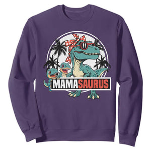 Mamasaurus Dinosaur Sweatshirt Funny Grandma Saurus Family Matching TS14 Purple Print Your Wear