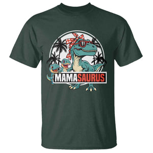 Mamasaurus Dinosaur T Shirt Funny Grandma Saurus Family Matching TS14 Dark Forest Green Print Your Wear