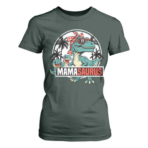 Mamasaurus Dinosaur T Shirt For Women Funny Grandma Saurus Family Matching TS14 Dark Forest Green Print Your Wear