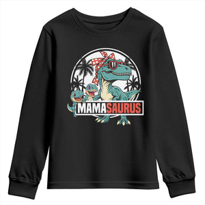 Mamasaurus Dinosaur Youth Sweatshirt Funny Grandma Saurus Family Matching TS14 Black Print Your Wear