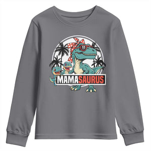 Mamasaurus Dinosaur Youth Sweatshirt Funny Grandma Saurus Family Matching TS14 Charcoal Print Your Wear