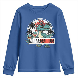 Mamasaurus Dinosaur Youth Sweatshirt Funny Grandma Saurus Family Matching TS14 Royal Blue Print Your Wear