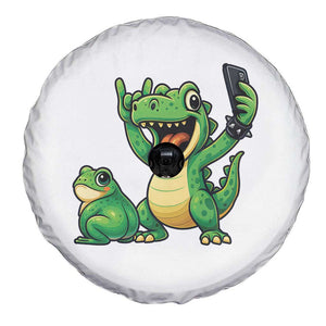 Funny Dinosaur Frog Selfie Spare Tire Cover Rock On Hand TS14 Print Your Wear