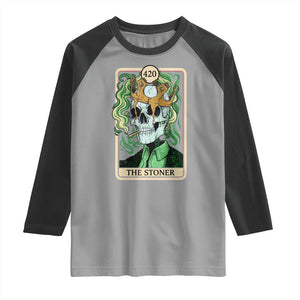 Skeleton Smokes Raglan Shirt The Stoner Weed Lover Cannabis 420 TS14 Sport Gray Black Print Your Wear