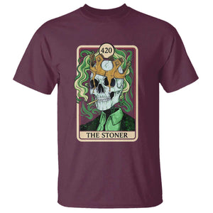Skeleton Smokes T Shirt The Stoner Weed Lover Cannabis 420 TS14 Maroon Print Your Wear