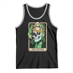 Skeleton Smokes Tank Top The Stoner Weed Lover Cannabis 420 TS14 Black Athletic Heather Print Your Wear
