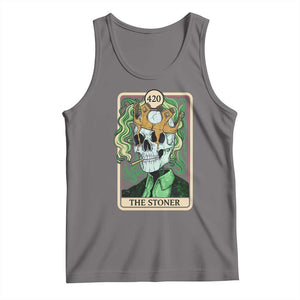 Skeleton Smokes Tank Top The Stoner Weed Lover Cannabis 420 TS14 Deep Heather Print Your Wear