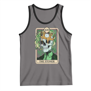 Skeleton Smokes Tank Top The Stoner Weed Lover Cannabis 420 TS14 Deep Heather Black Print Your Wear