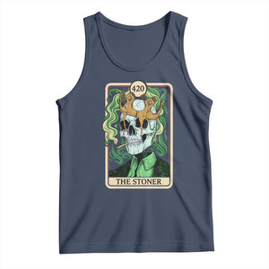 Skeleton Smokes Tank Top The Stoner Weed Lover Cannabis 420 TS14 Navy Print Your Wear