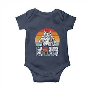 Every Snack You Make Baby Onesie Funny Dog Cat Lovers TS14 Navy Print Your Wear