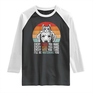 Every Snack You Make Raglan Shirt Funny Dog Cat Lovers TS14 Black White Print Your Wear