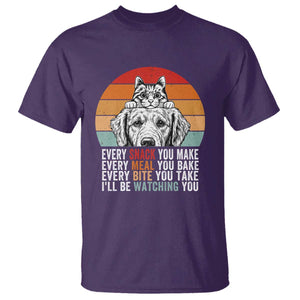 Every Snack You Make T Shirt Funny Dog Cat Lovers TS14 Purple Print Your Wear