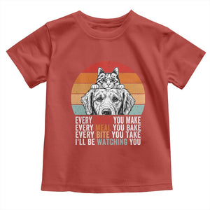 Every Snack You Make Toddler T Shirt Funny Dog Cat Lovers TS14 Red Print Your Wear