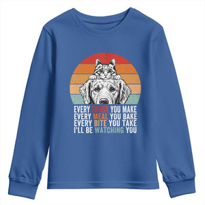 Every Snack You Make Youth Sweatshirt Funny Dog Cat Lovers TS14 Royal Blue Print Your Wear