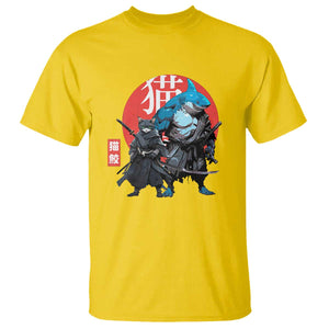 Samurai Cat Shark T Shirt Retro Japanese Animal Warrior Art TS14 Daisy Print Your Wear
