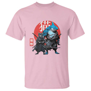 Samurai Cat Shark T Shirt Retro Japanese Animal Warrior Art TS14 Light Pink Print Your Wear