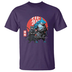 Samurai Cat Shark T Shirt Retro Japanese Animal Warrior Art TS14 Purple Print Your Wear