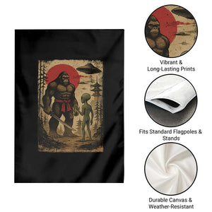 Samurai Bigfoot Japanese UFO Garden Flag Sasquatch Ailen Ukiyo-e TS14 Print Your Wear