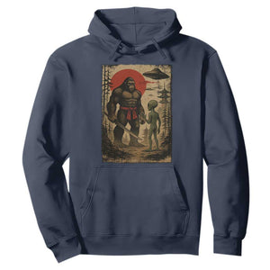 Samurai Bigfoot Japanese UFO Hoodie Sasquatch Ailen Ukiyo-e TS14 Navy Print Your Wear