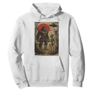 Samurai Bigfoot Japanese UFO Hoodie Sasquatch Ailen Ukiyo-e TS14 White Print Your Wear