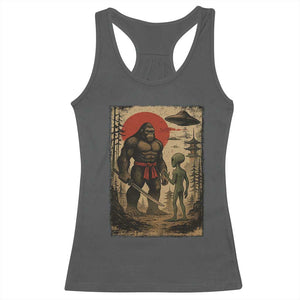 Samurai Bigfoot Japanese UFO Racerback Tank Top Sasquatch Ailen Ukiyo-e TS14 Dark Heather Print Your Wear