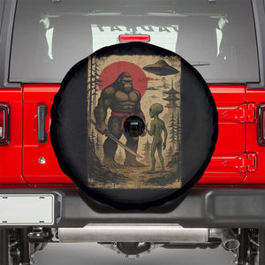 Samurai Bigfoot Japanese UFO Spare Tire Cover Sasquatch Ailen Ukiyo-e TS14 Black Print Your Wear