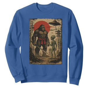 Samurai Bigfoot Japanese UFO Sweatshirt Sasquatch Ailen Ukiyo-e TS14 Royal Blue Print Your Wear