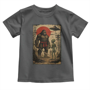 Samurai Bigfoot Japanese UFO Toddler T Shirt Sasquatch Ailen Ukiyo-e TS14 Dark Heather Print Your Wear