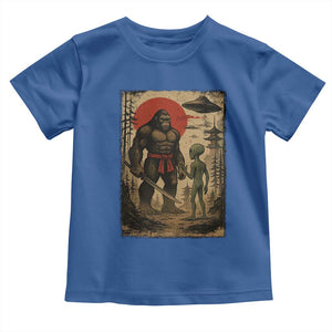 Samurai Bigfoot Japanese UFO Toddler T Shirt Sasquatch Ailen Ukiyo-e TS14 Royal Blue Print Your Wear