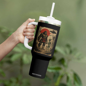 Samurai Bigfoot Japanese UFO Tumbler With Handle Sasquatch Ailen Ukiyo-e TS14 Print Your Wear