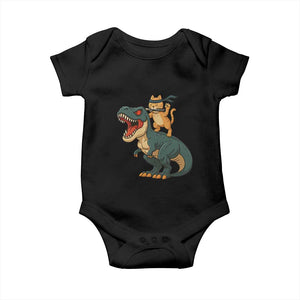 Ninja Cat Riding Dinosaur Baby Onesie TS14 Black Print Your Wear