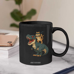 Ninja Cat Riding Dinosaur Coffee Mug TS14 Print Your Wear