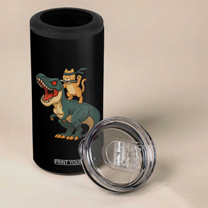 Ninja Cat Riding Dinosaur 4 in 1 Can Cooler Tumbler TS14 Print Your Wear