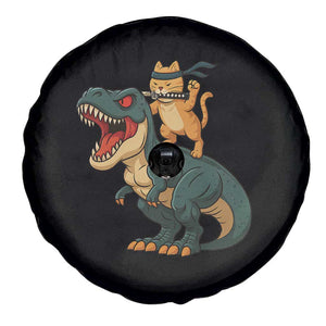 Ninja Cat Riding Dinosaur Spare Tire Cover TS14 Print Your Wear