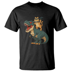 Ninja Cat Riding Dinosaur T Shirt TS14 Black Print Your Wear