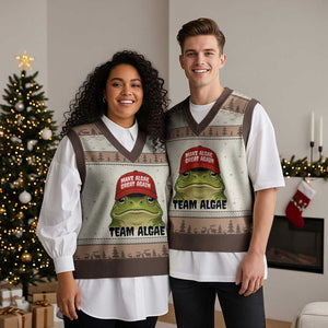 Make Algae Great Again V-Neck Knit Sweater Vest Funny Political Satire Nature Lover Gift TS14 Print Your Wear