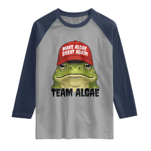 Make Algae Great Again Raglan Shirt Funny Political Satire Nature Lover Gift TS14 Sport Gray Navy Print Your Wear