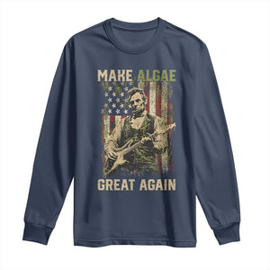 Make Algae Great Again Long Sleeve Shirt Funny Lincoln Political Satire Humor TS14 Navy Print Your Wear