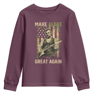 Make Algae Great Again Youth Sweatshirt Funny Lincoln Political Satire Humor TS14 Maroon Print Your Wear