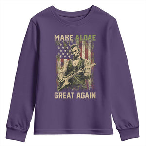 Make Algae Great Again Youth Sweatshirt Funny Lincoln Political Satire Humor TS14 Purple Print Your Wear